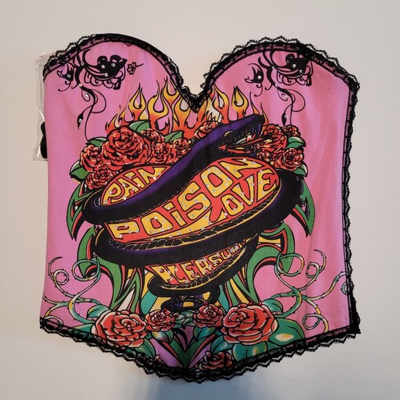 Women Sexy Women's Small Pink Bustier Corset With Removable Straps SL5093-3 - Picture 2 of 4